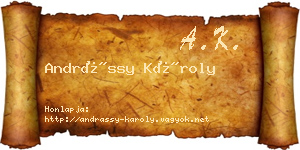 Andrássy Károly névjegykártya