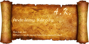 Andrássy Károly névjegykártya