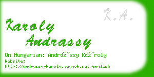 karoly andrassy business card